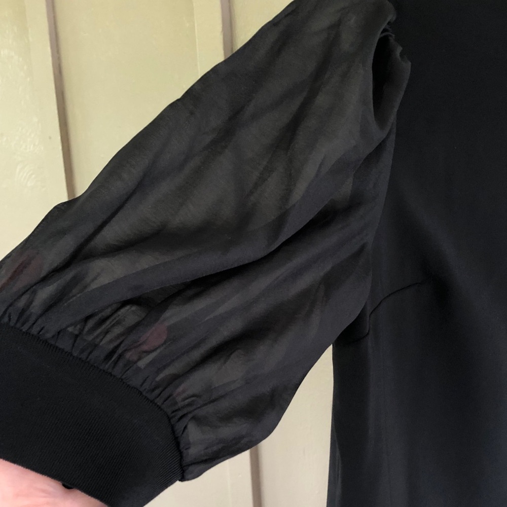 Ted Baker London Micaeli Organza Puff Sleeve Black Top US Size 8 - 10 (UK 4) - Picture 8 of 15